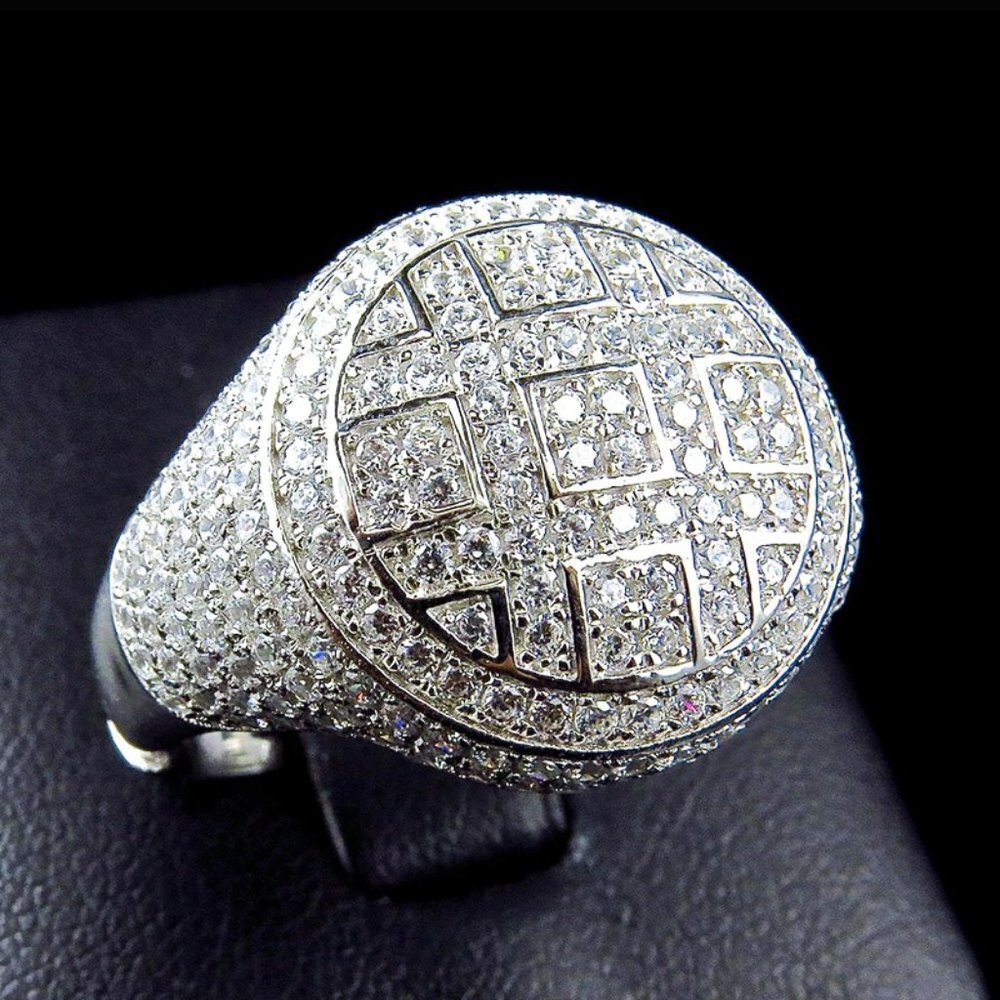 🌸Fashion Luxury Full Crystal Zircon 925 Silver Plated Ring for UNVN12073